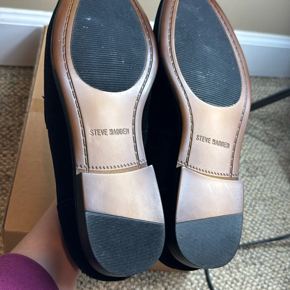 Steve Madden Black Velvet Bit Loafers - Picture 7 of 16